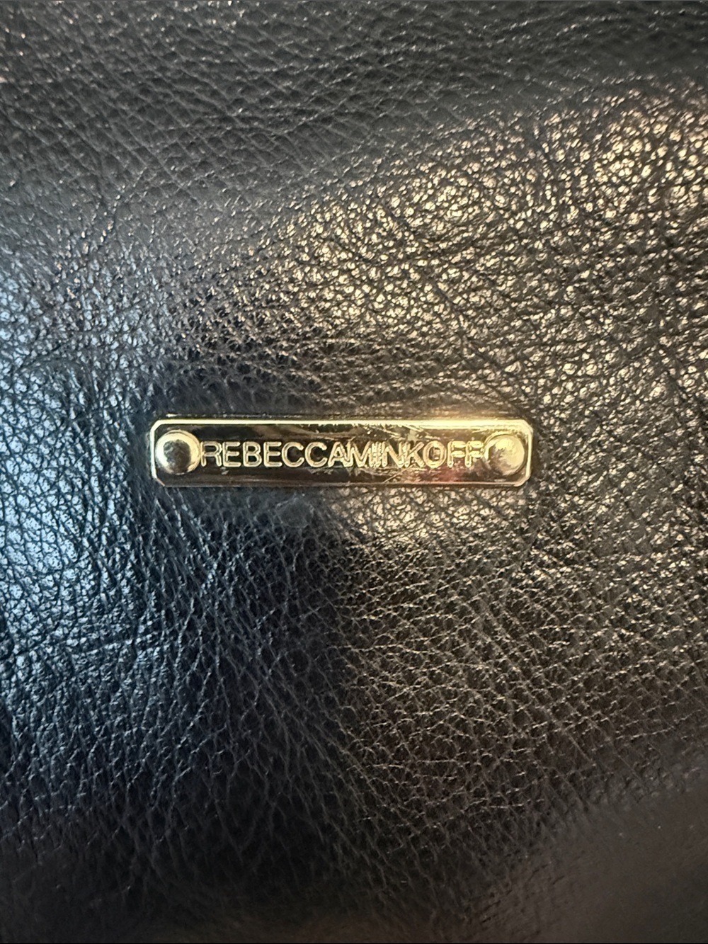 Rebecca Minkoff Black Leather Fold-Over Satchel with Gold Hardware - Picture 3 of 10